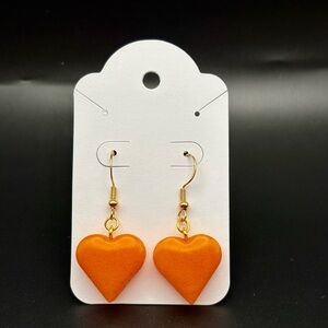 Orange Heart Earrings
